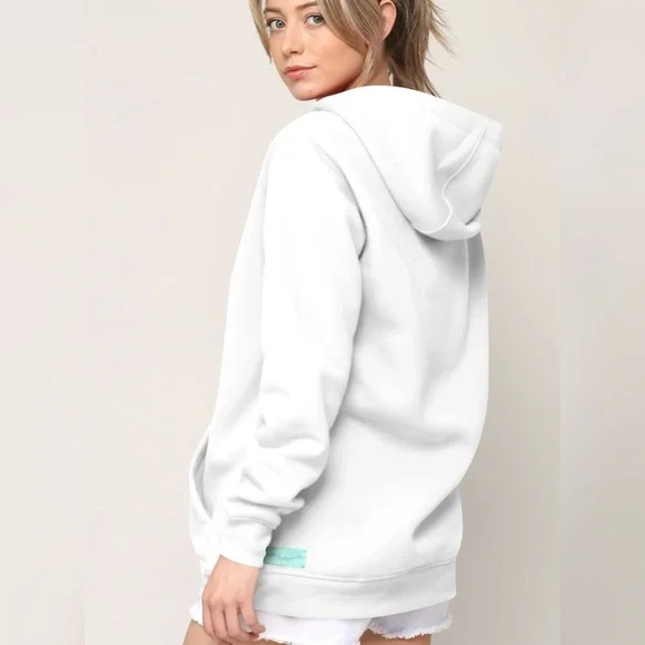 Active Casual Hoodie Long Sleeve Comfortable Lightweight Sweatshirt -white - Picture 4 of 6